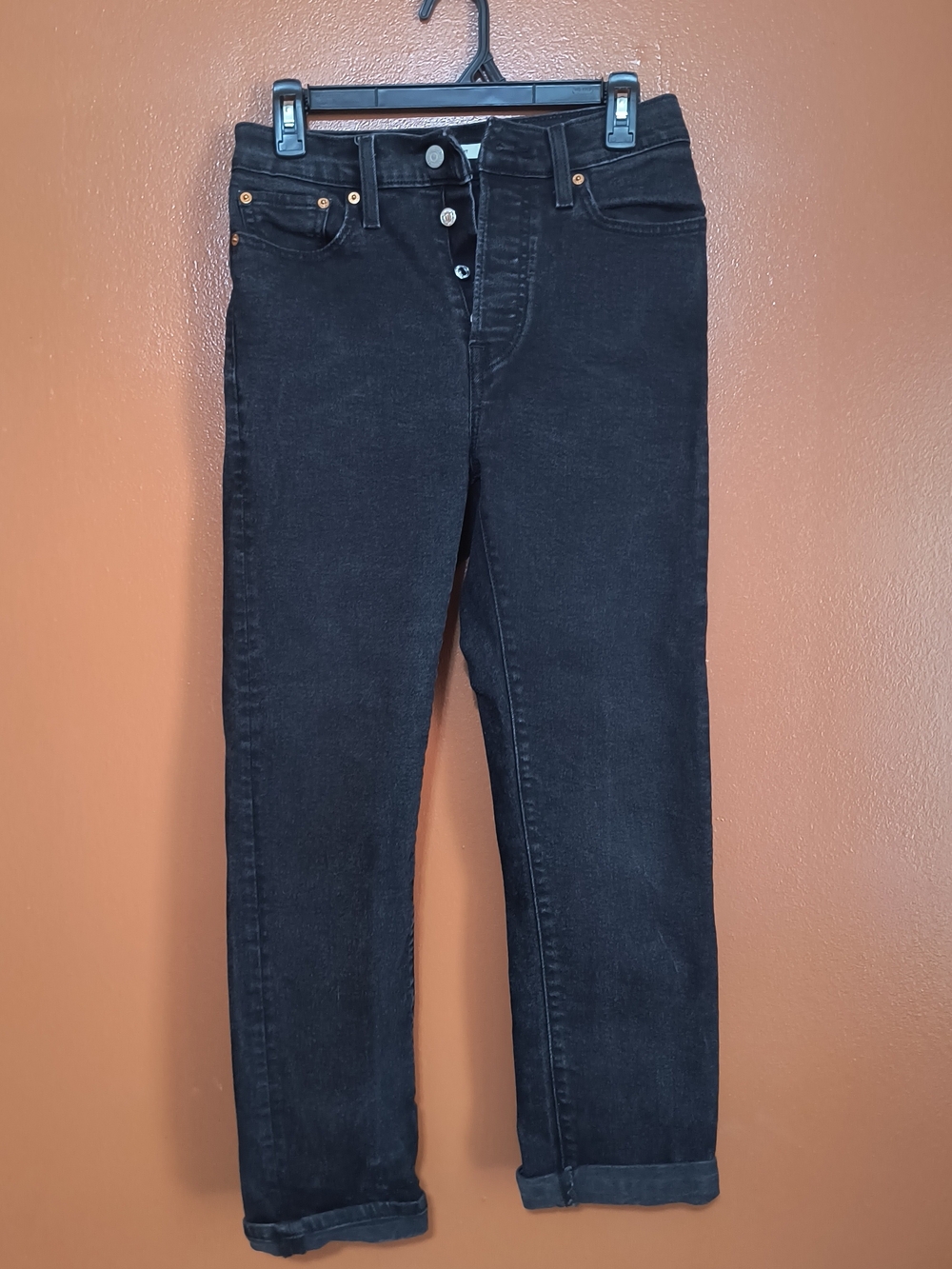 Levi's Black Wedgie Straight-Leg Women's Jeans